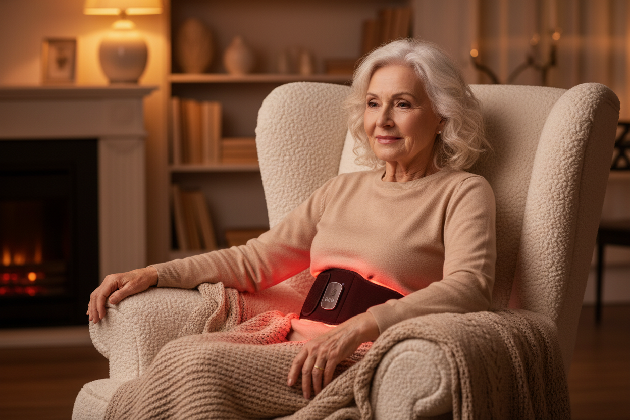 Personne âgée salon cozy ceinture LED